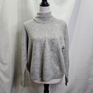 ON 34th Heather Gray Knit Turtleneck Sweater Size Medium